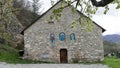 medieval orthodox chapel. Small old stone church with typical architecture for Montenegrian villages Royalty Free Stock Photo