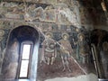 Medieval painting in a ruined church