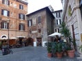 Medieval palace in the Biscione square to Rome in Italy. Royalty Free Stock Photo