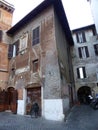 Medieval palace in the Biscione square in the historical center of Rome in Italy. Royalty Free Stock Photo