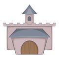 Medieval palace icon, cartoon style