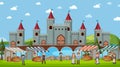 Medieval palace scene in cartoon style