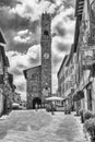 The medieval Palazzo dei Priori and the clocktower, Montalcino, Italy Royalty Free Stock Photo