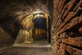 Medieval Passage to the old Castelvecchio Bridge over the Adige River at Night, Verona Royalty Free Stock Photo