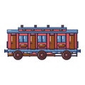 Medieval passenger wagon icon, cartoon style Royalty Free Stock Photo