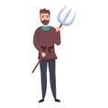 Medieval peasant icon cartoon vector. Man peasant