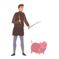 Medieval peasant with pig