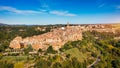 Medieval Pitigliano town over tuff rocks in province of Grosseto, Tuscany, Italy. Pitigliano is a small medieval town in southern