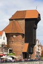 The medieval port Crane of Gdansk, Long Embankment street, Gdansk, Poland