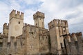 Medieval port fortification of the Scaliger Castle in Sirmione Italy Royalty Free Stock Photo