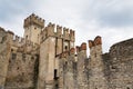 Medieval port fortification of the Scaliger Castle in Sirmione Italy Royalty Free Stock Photo