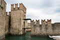 Medieval port fortification of the Scaliger Castle in Sirmione Italy Royalty Free Stock Photo