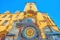 The Prague Orloj astronomical clock on Old Town Hall tower, Prague, Czech Republic Royalty Free Stock Photo