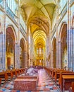 The medieval prayer hall of St Vitus Cathedral, on March 6 in Prague, Czech Republic