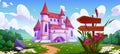 Medieval princess castle fairytale background