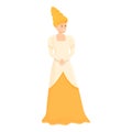 Medieval princess icon cartoon vector. Queen character