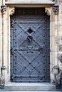 Medieval prison door in old european castle.