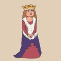 Medieval queen character vector cartoon