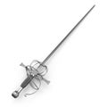 Medieval Rapier Sword on white. 3D illustration