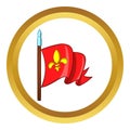Medieval red knight flag icon