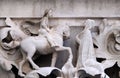 Medieval relief from Doge`s Palace, Saint Mark Square, Venice, Italy Royalty Free Stock Photo