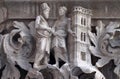 Medieval relief from Doge`s Palace, Saint Mark Square, Venice, Italy Royalty Free Stock Photo