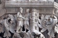 Medieval relief from Doge`s Palace, Saint Mark Square, Venice, Italy Royalty Free Stock Photo