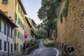 Medieval Renaissance stone city wall in Oltrarno Santo Spirito Florence, Italy