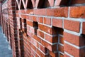 Medieval renovated clean brick wall