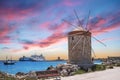 Medieval Rhodes Town Windmills, Mandraki harbor, Greece