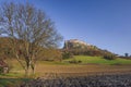 The medieval Riegersburg Castle on top of a dormant volcano, surrounded by beautiful autumn landscape, famous tourist attraction