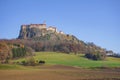 The medieval Riegersburg Castle on top of a dormant volcano, surrounded by beautiful autumn landscape, famous tourist attraction