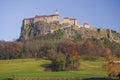 The medieval Riegersburg Castle on top of a dormant volcano, surrounded by beautiful autumn landscape, famous tourist attraction