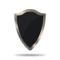 Medieval riveted shield on white background. Royalty Free Stock Photo