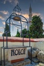 The medieval Roloi Clock Tower, Rhodes, Greece Royalty Free Stock Photo