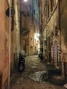 Medieval Rome, alleyway in the evening Royalty Free Stock Photo