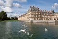 Medieval royal castle Fontainbleau near Paris Royalty Free Stock Photo