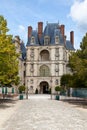 Medieval royal castle Fontainbleau near Paris Royalty Free Stock Photo