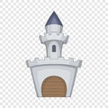 Medieval royal castle icon, cartoon style Royalty Free Stock Photo