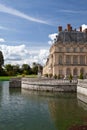 Medieval royal castle and lake near Paris Royalty Free Stock Photo