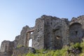 Medieval Ruined Castle. Walls of the Ancient Castle in Calabria in the Mountains. Old Walls with Ancient History on a Sunny Summer Royalty Free Stock Photo