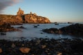 Ancient Ruin Overlooks Eerie Waters Royalty Free Stock Photo