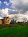 Medieval ruins. Fortification in Estonia. Old ruined castle and the tower.