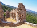 Medieval ruins at the ancient site of Mystras, Greece Royalty Free Stock Photo