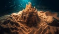 Medieval ruins shape majestic Arabian landscape adventure generated by AI