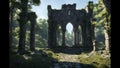 Medieval ruins, temple in ruins, forest, cinematic epic + octane rendering according to the rule of thirds