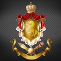 Medieval ruler coat of arms 3d realistic vector