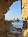 Saint Nicholas Fortress in the historical port of Rhodes Royalty Free Stock Photo