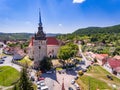 Medieval Saxon Church in Saschiz Village, Transylvania, Romania Royalty Free Stock Photo