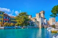 Medieval Scaligero Castle from Marina of Sirmione, Italy